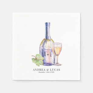 Serviette En Papier Vin aquarelle   Elegant Engagement Party