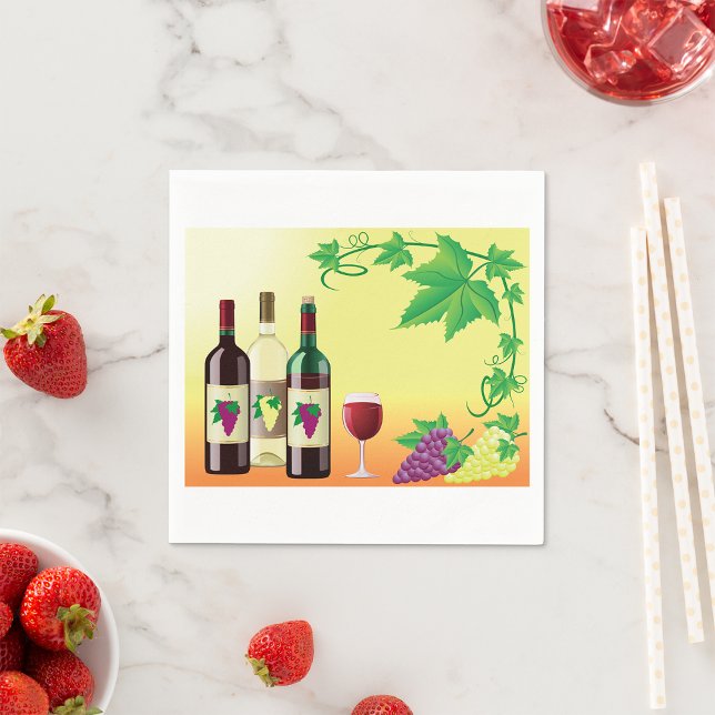 Serviette En Papier Vin Avec Papier De Raisins (Créateur téléchargé)