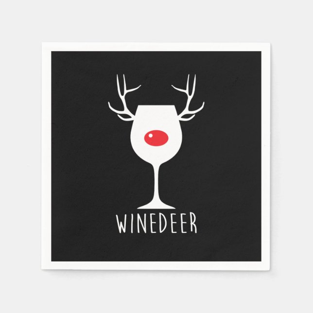 Serviette En Papier Vin Drôle X mas bouteille de vin (Devant)