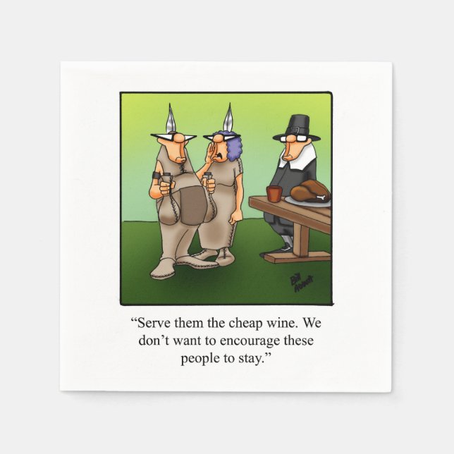 Serviette En Papier Vin Humour Cocktail Party Napkins (Devant)