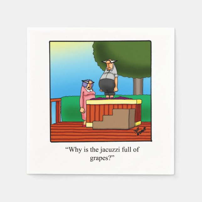 Serviette En Papier Vin Humour Cocktail Party Napkins (Devant)