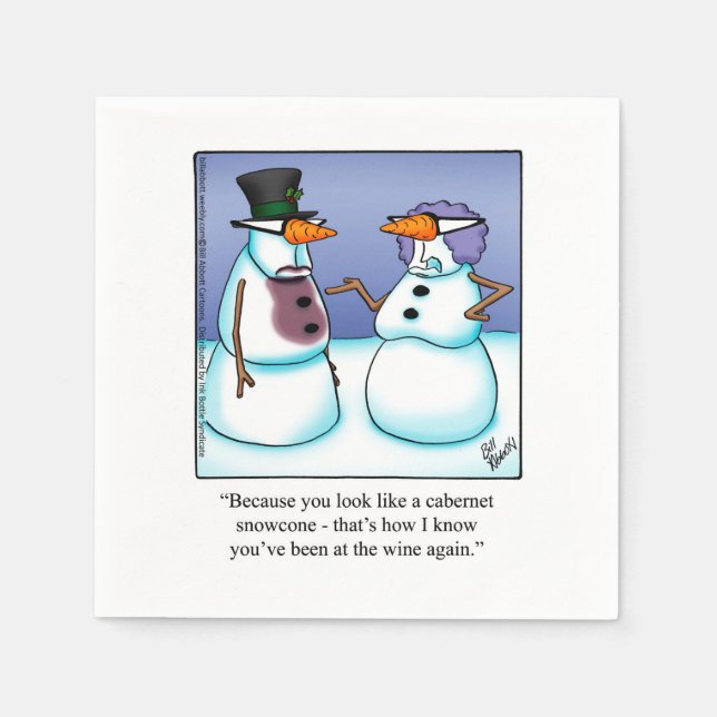 Serviette En Papier Vin Humour Cocktail Party Napkins (Devant)