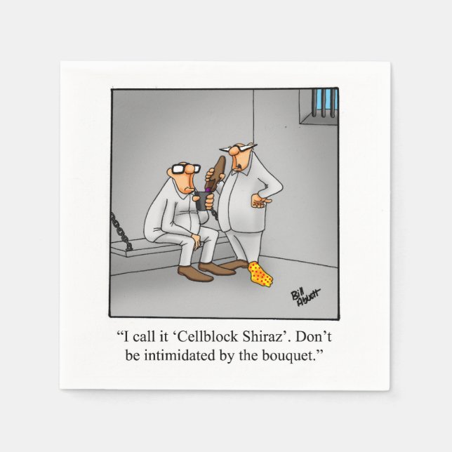 Serviette En Papier Vin Humour Cocktail Party Napkins (Devant)