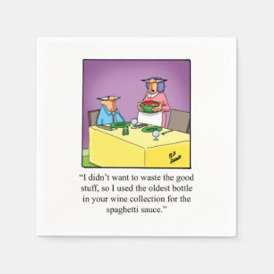 Serviette En Papier Vin Humour Cocktail Party Napkins