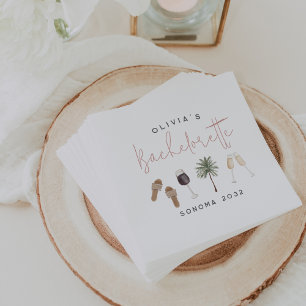 Serviette En Papier Vin Pays Personnalisé Bachelorette Party