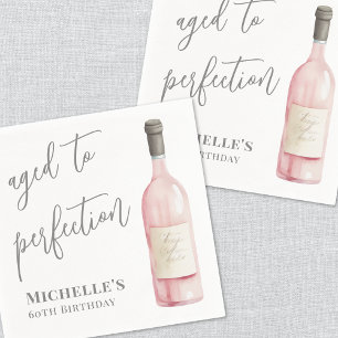Serviette En Papier Vin rose vieilli à la perfection Anniversaire