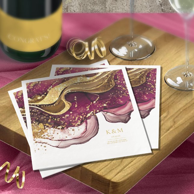 Serviette En Papier Vin rouge Mariage Abstrait Sparkling ID1018 (Créateur téléchargé)