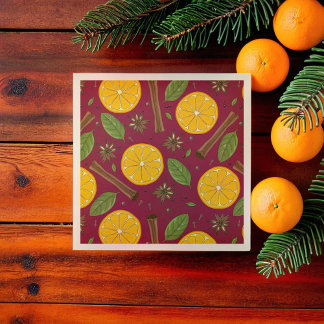 Serviette En Papier Vin rougi de Noël bordeaux épicé