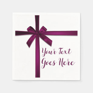 Serviette En Papier Vin Satin Ribbon Bow Noël Fête