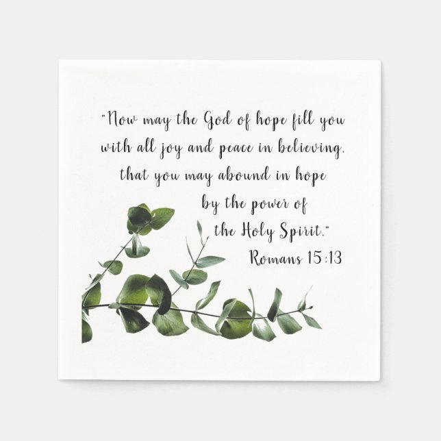Serviette En Papier Vin Verdure Bible Verse Napkin (Devant)