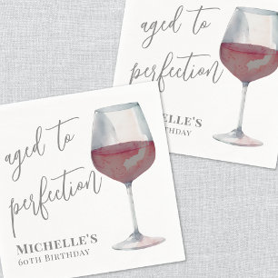 Serviette En Papier Vin Vieilli À La Perfection Anniversaire