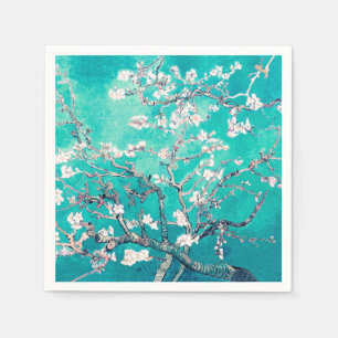 Serviette En Papier Vincent Van Gogh Almond Blossoms Turquoise