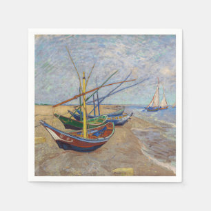 Serviette En Papier Vincent van Gogh - Bateaux de pêche sur la plage