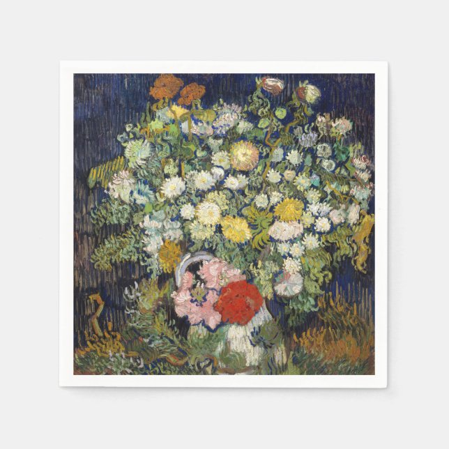 Serviette En Papier Vincent van Gogh - Bouquet de fleurs dans un vase (Devant)