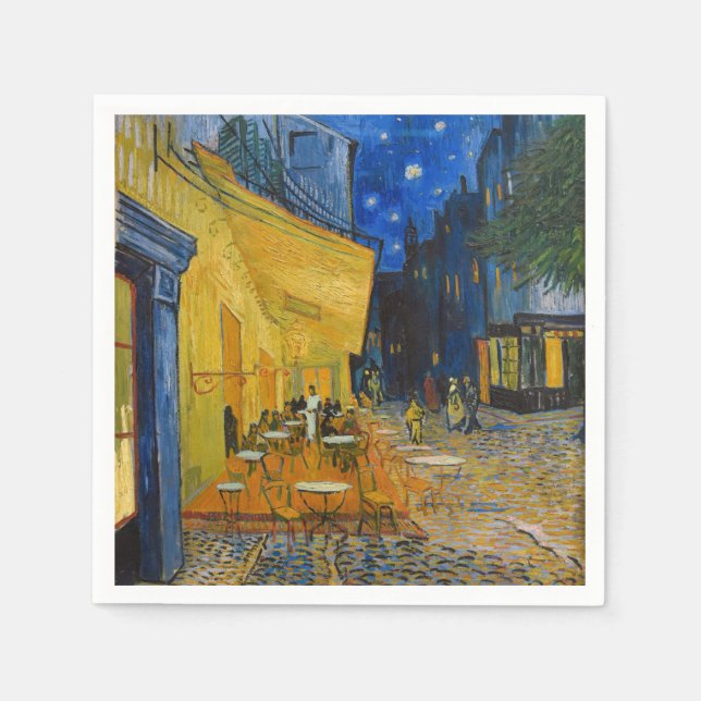 Serviette En Papier Vincent van Gogh - Café Terrasse en soirée (Devant)