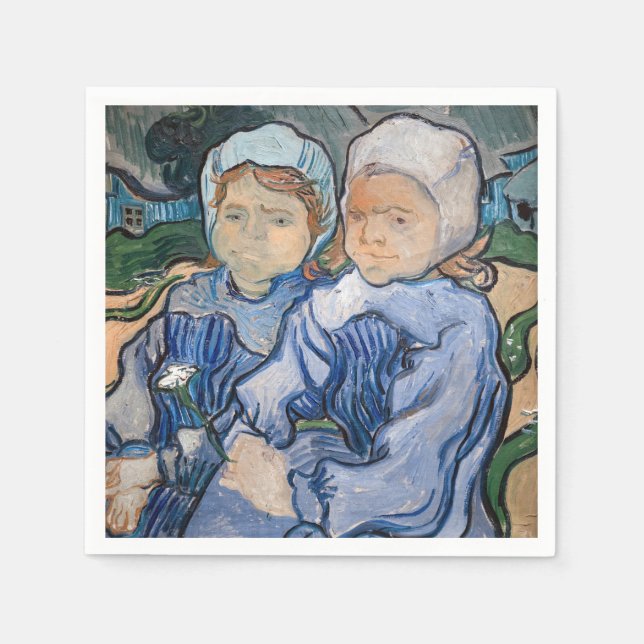 Serviette En Papier Vincent van Gogh - Deux petites filles (Devant)