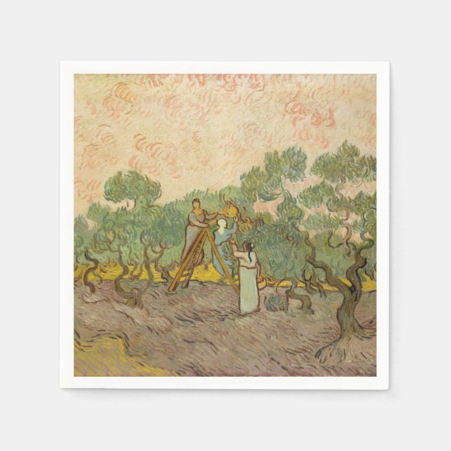 Serviette En Papier Vincent van Gogh - Femmes cueillette d'olives (Devant)