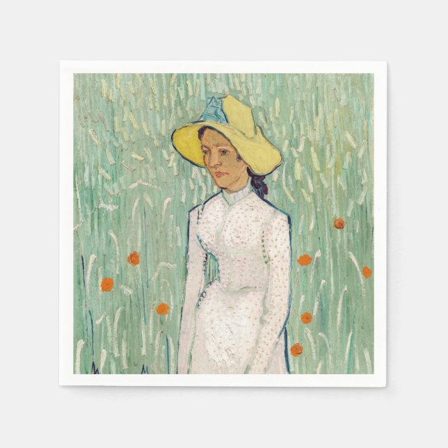 Serviette En Papier Vincent van Gogh - Fille en blanc (Devant)