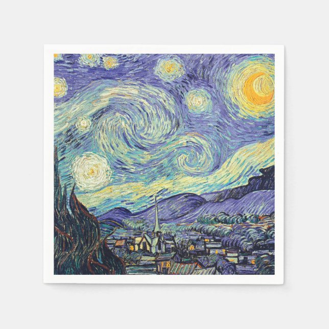Serviette En Papier Vincent Van Gogh/ La Nuit étoilée (Devant)