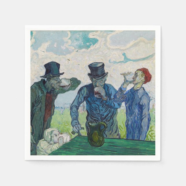 Serviette En Papier Vincent van Gogh - Les buveurs, après Daumier (Devant)
