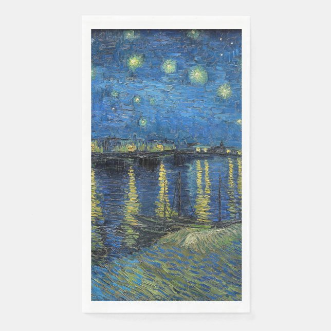 Serviette En Papier Vincent van Gogh - Nuit étoilée sur le Rhône (Devant)