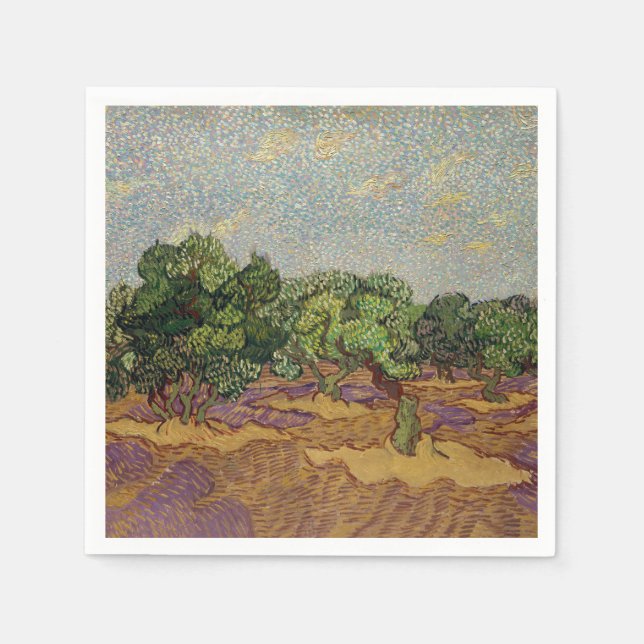 Serviette En Papier Vincent van Gogh - Olive Trees (Devant)