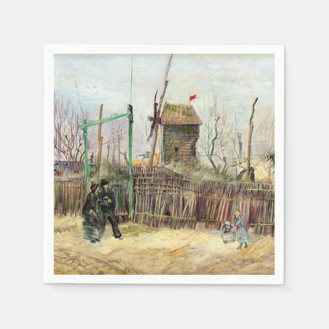 Serviette En Papier Vincent van Gogh - Scène de rue à Montmartre (Devant)