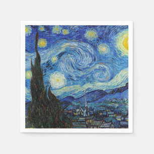Serviette En Papier Vincent Van Gogh Starry Nuit Vintage Art