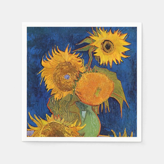 Serviette En Papier Vincent van Gogh - Vase avec cinq tournesols (Devant)