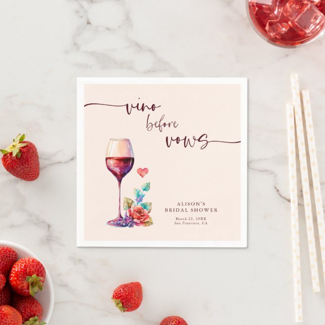 Serviette En Papier Vino Avant Vows Fête des mariées Bourgogne (En situation)