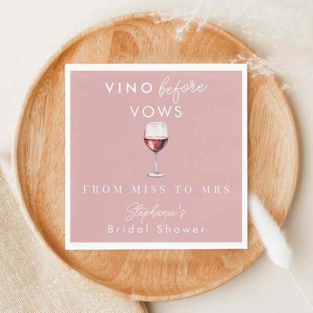 Serviette En Papier Vino Before Vows Personnalisé Enterrement de Vie d (Créateur téléchargé)