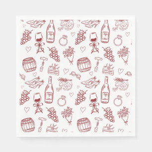 Serviette En Papier Vino Fantaisiste Avant Voeux Réception de Mariage