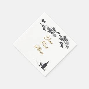 Serviette En Papier Vins et raisins Napkin