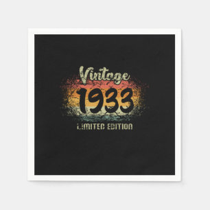 Serviette En Papier Vintage 1933 Limited Edition Cadeau d'anniversaire
