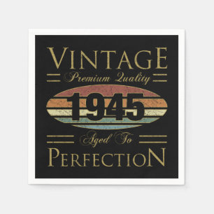 Serviette En Papier Vintage 1945 80e anniversaire