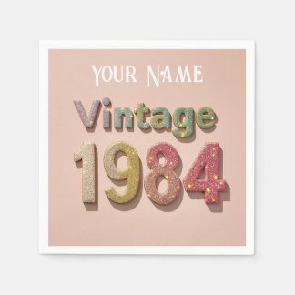 Serviette En Papier Vintage 1984 Sparkle Napkin : Souvenirs scintillan