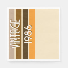 Vintage 1986 Retro Stripes Brown Tan Vintage