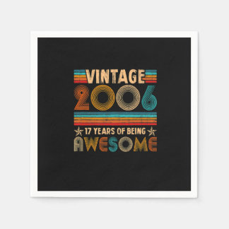 Serviette En Papier Vintage 2006 17e anniversaire Cadeaux Garçons Fill