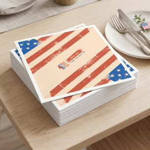 Serviette En Papier Vintage 4 juillet Fête de l'indépendance patriotiq