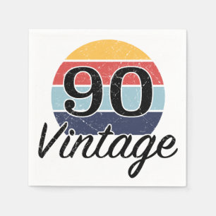 Serviette En Papier Vintage 90e anniversaire coucher du soleil
