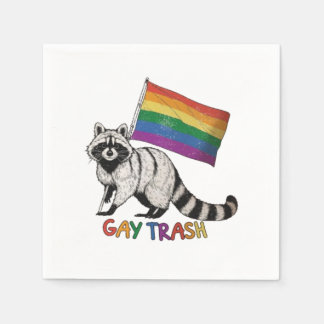 Serviette En Papier Vintage 90s Funny Racoon