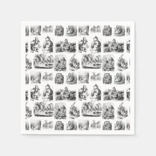 Serviette En Papier Vintage Alice's Adventures in Wonderland Motif