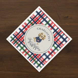 Serviette En Papier Vintage Americana Plaid Dachshund Premier annivers