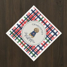 Vintage Americana Plaid Doodle Chien Premier anniv