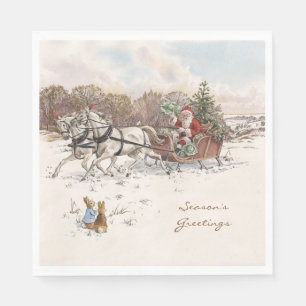 Serviette En Papier Vintage Beatrix Potter Noël Bonjour