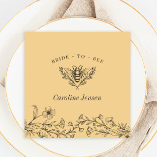 Serviette En Papier Vintage Bee Fleur sauvage Douche Jaune