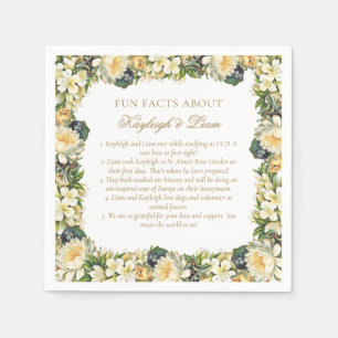 Serviette En Papier Vintage Blanc Floral Fun Faits Mariage