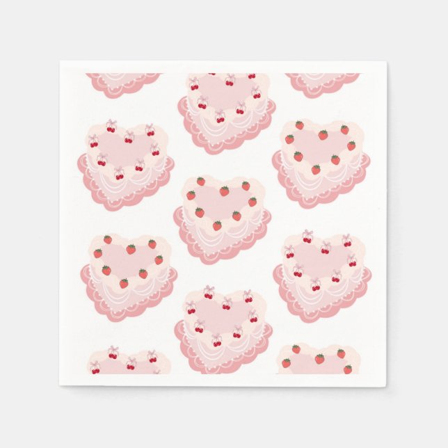 Serviette En Papier Vintage cake napkin  (Devant)