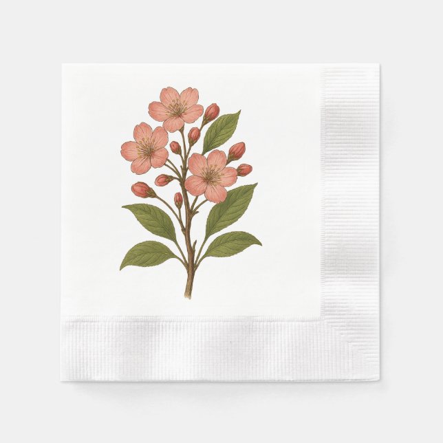 Serviette En Papier Vintage Cherry Blossom (Devant)