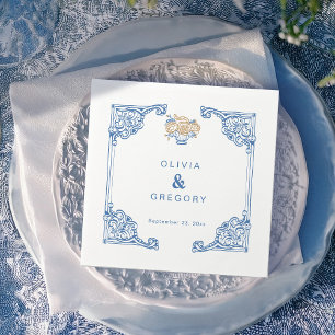 Serviette En Papier Vintage Chinoiserie Antique Frame Mariage